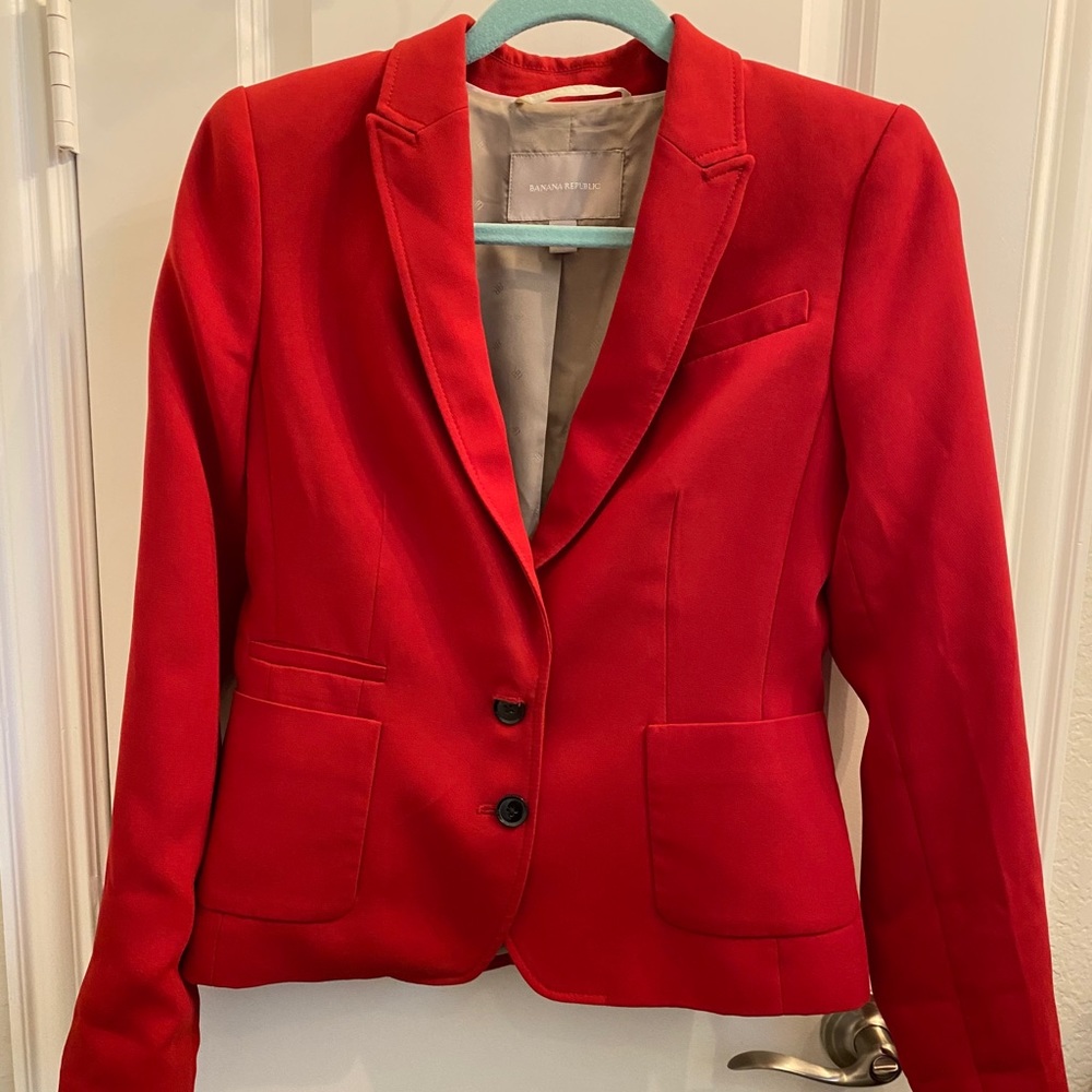 Banana Republic red blazer